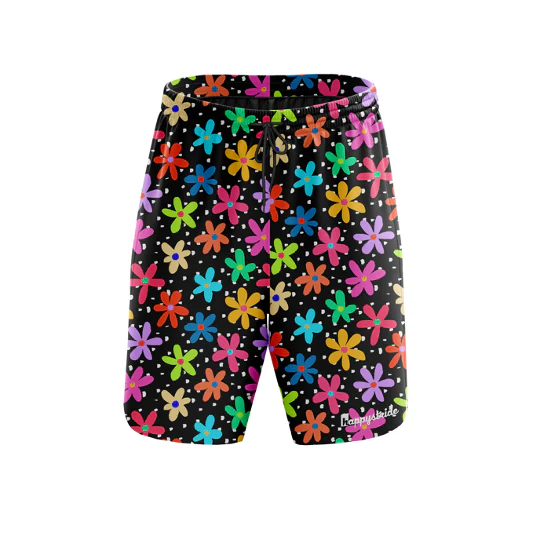 "Pretty petal" fitness shorts (7")