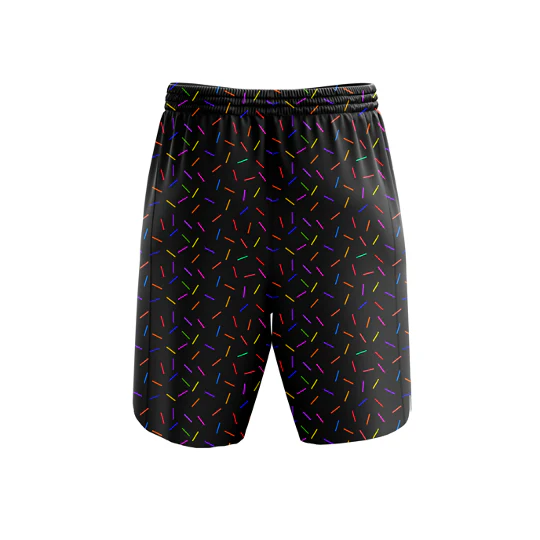 'Sprinkle-of-joy'' black fitness shorts (7") - Image 8